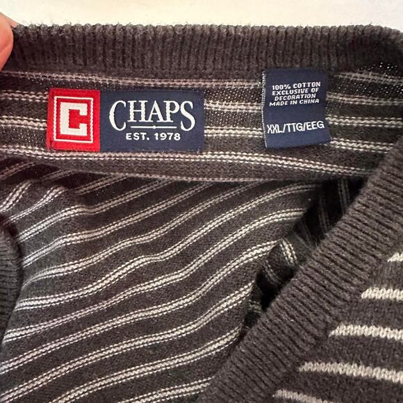 Chaps Sweater Womens Size 2XL Stripe Casual Classic Preppy Autumn Outdoor - Picture 6 of 7